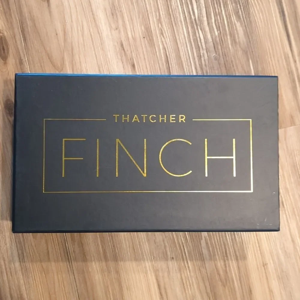 Thatcher Finch Men's Black Gold Flecked Luxury Formal‎ Dress Shoes Size 7